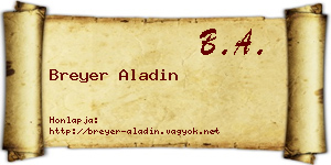 Breyer Aladin névjegykártya